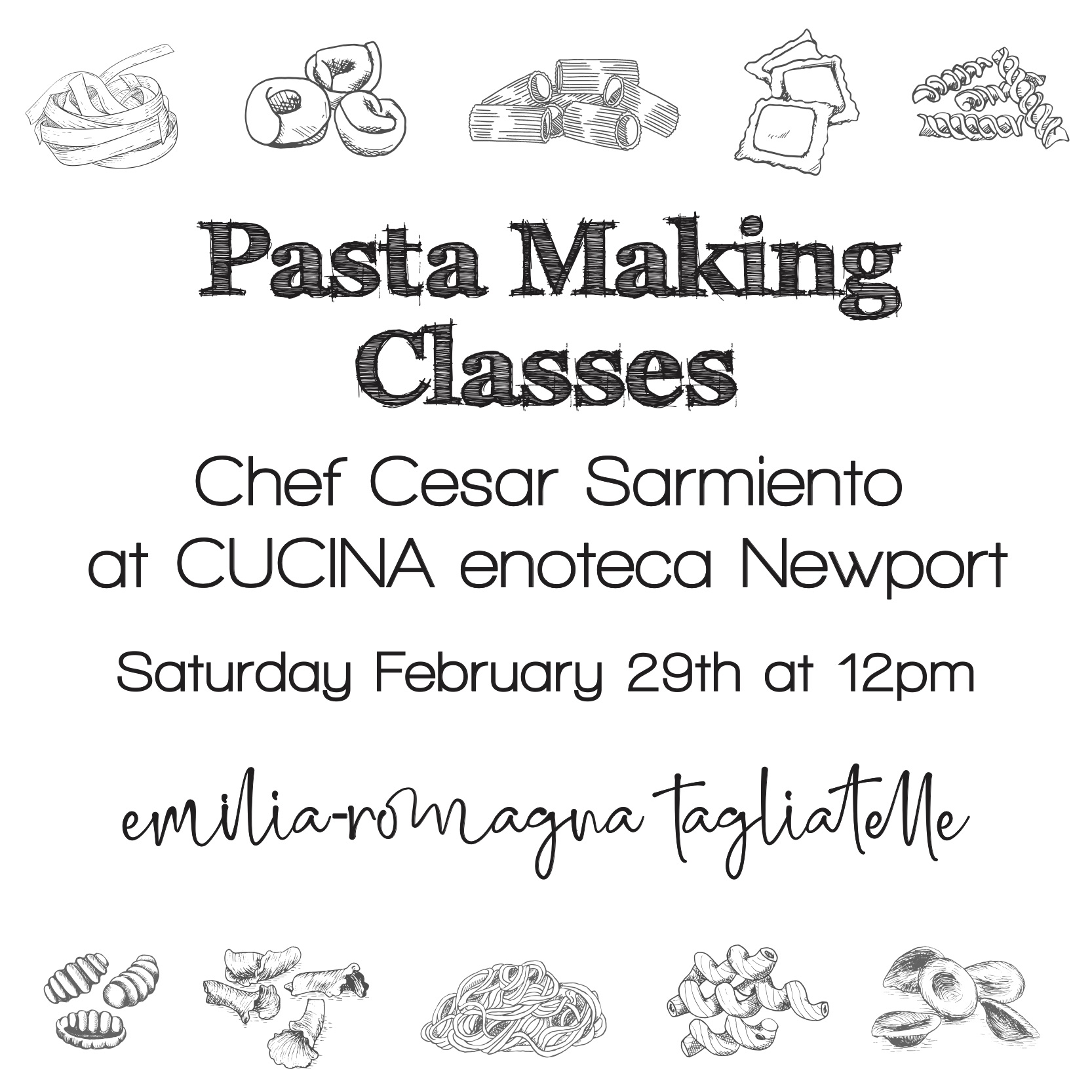 PASTA MAKING CLASS | february 29 | CUCINA enoteca Newport