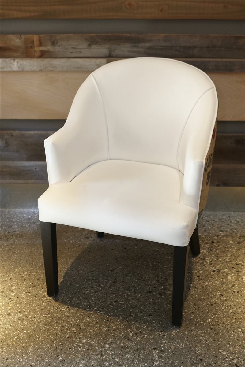 White Faux Leather Burlap Dining Chair Urban Kitchen Shop