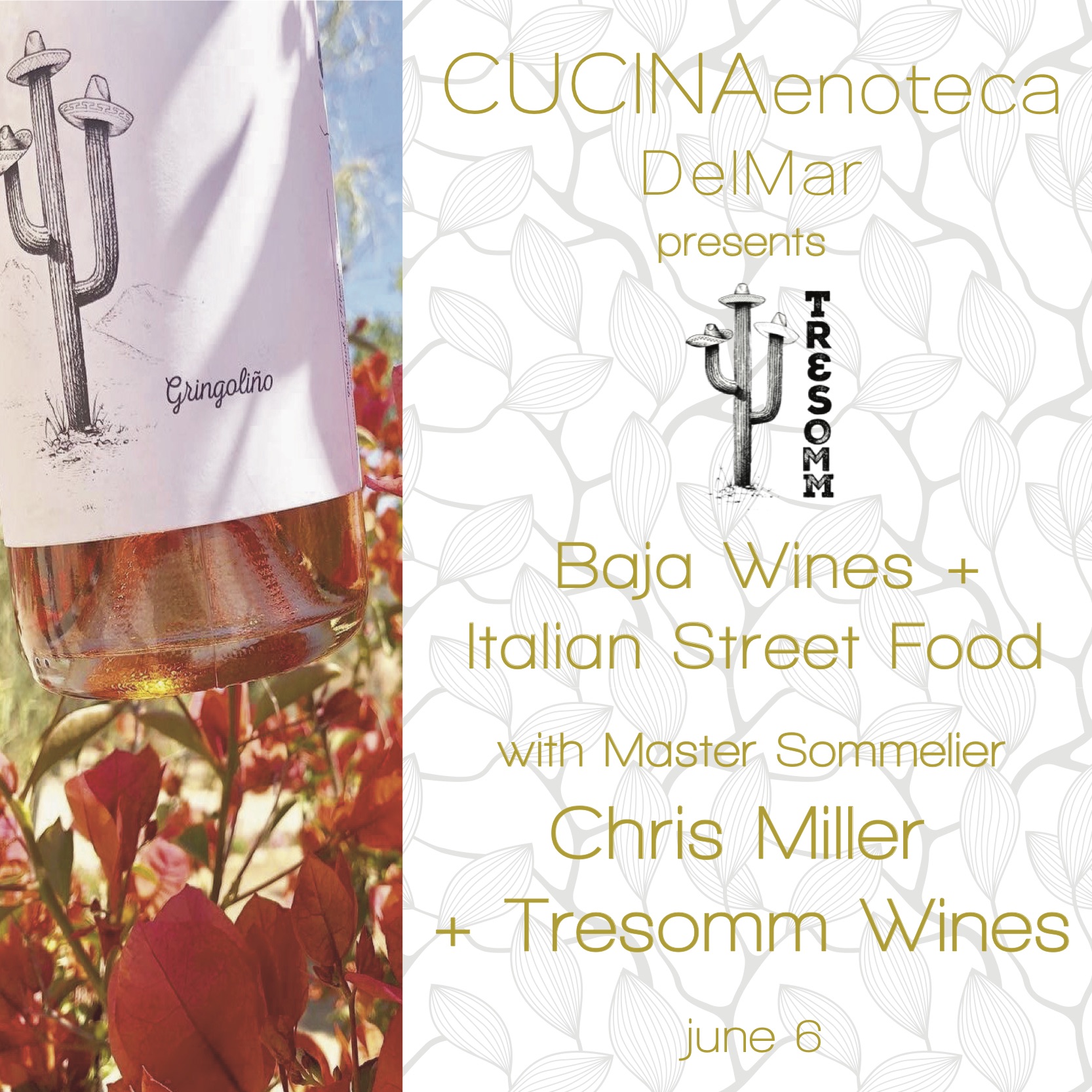 Baja Wine + Italian Street Food Bites with Master Sommelier Chris Miller