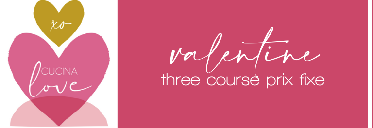three course prix fixe menu -valentines day